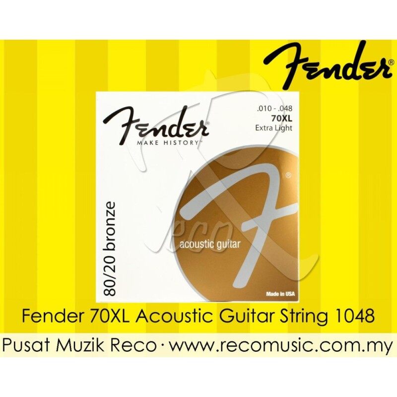 Fender 70XL 80/20 Bronze Acoustic Guitar String Extra Light 1048 Malaysia