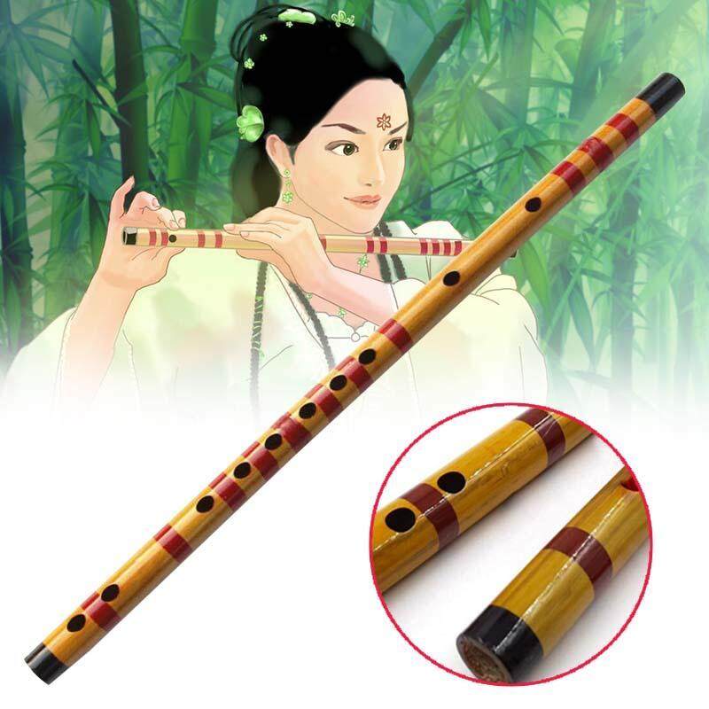 Flute Bamboo Musical Instrument 47cm For student Learner Traditional Wooden Malaysia