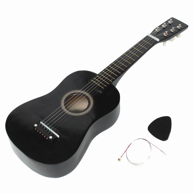 【Flash Deal】HOT New Beginners Black Basswood Acoustic Guitar With Guitar Pick Wire Strings Malaysia