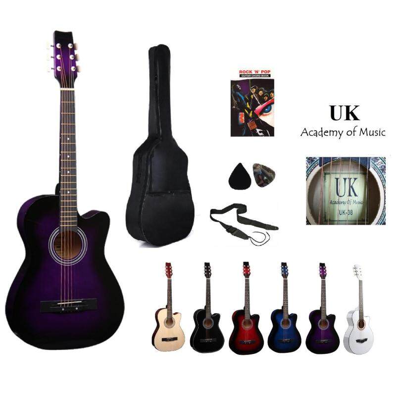 UK Acoustic Guitar 38 Inch (Purple)+Bag+2 Picks+Strap+Book Malaysia