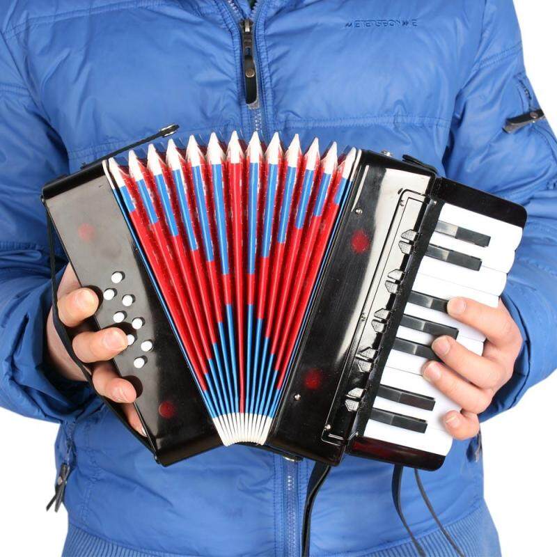 Kids Children 17-Key 8 Bass Mini Small Accordion Educational Musical Instrument Rhythm Band Toy Black Malaysia