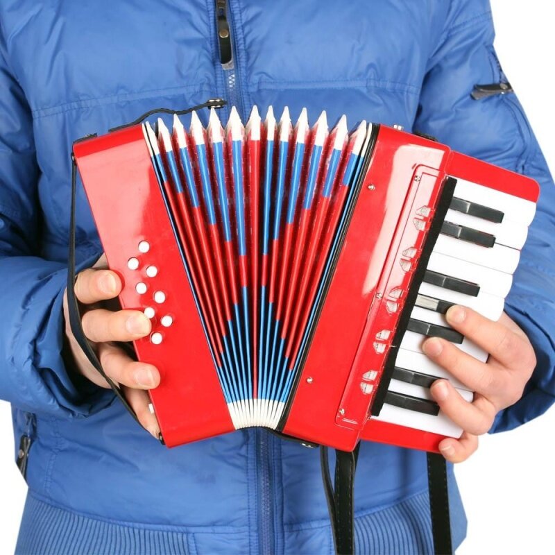 Kids Children 17-Key 8 Bass Mini Small Accordion Educational Musical Instrument Rhythm Band Toy Red Malaysia