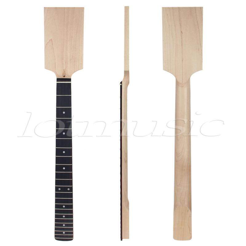 Kmise Unfinished Electric Guitar Neck Paddle Head DIY Parts Clear Satin Maple Rosewood 22 Frets Fingerboard Bolt On for Music Lover Guitar Repair Malaysia