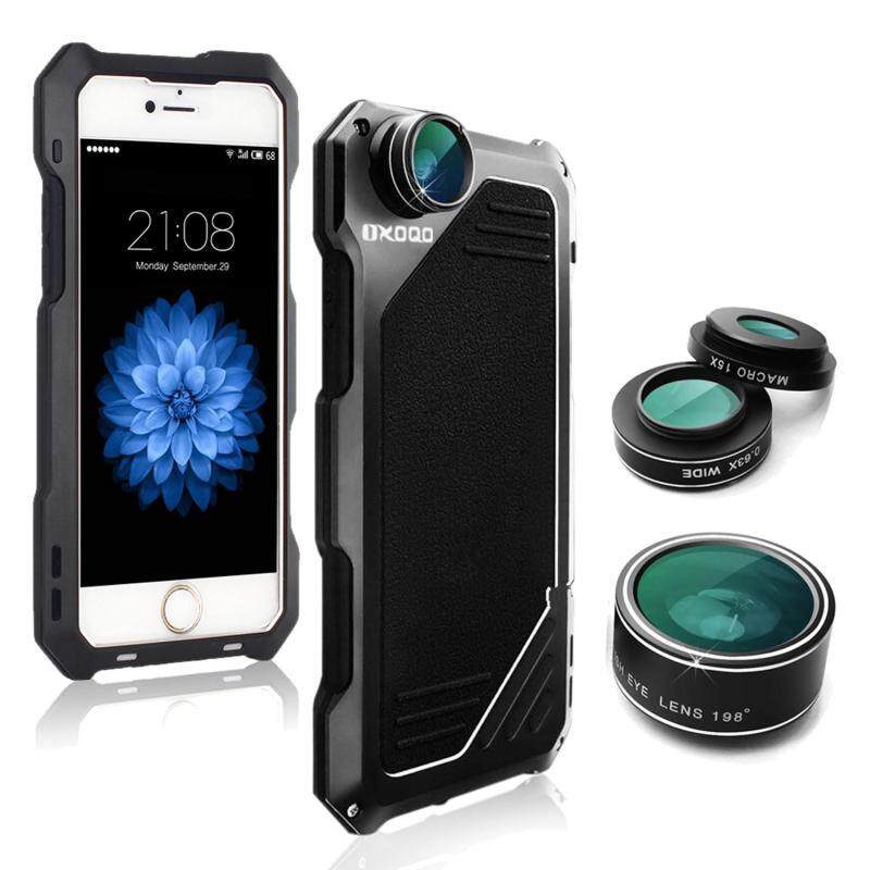 kobwa OXOQO IPhone 6 Plus /6s Plus Lens Kit, 3 in 1 Fisheye + Macro + Wide Angle Camera Lens with IP54 Dustproof Shockproof Aluminum Case, 5.5 Inches (Black) Malaysia