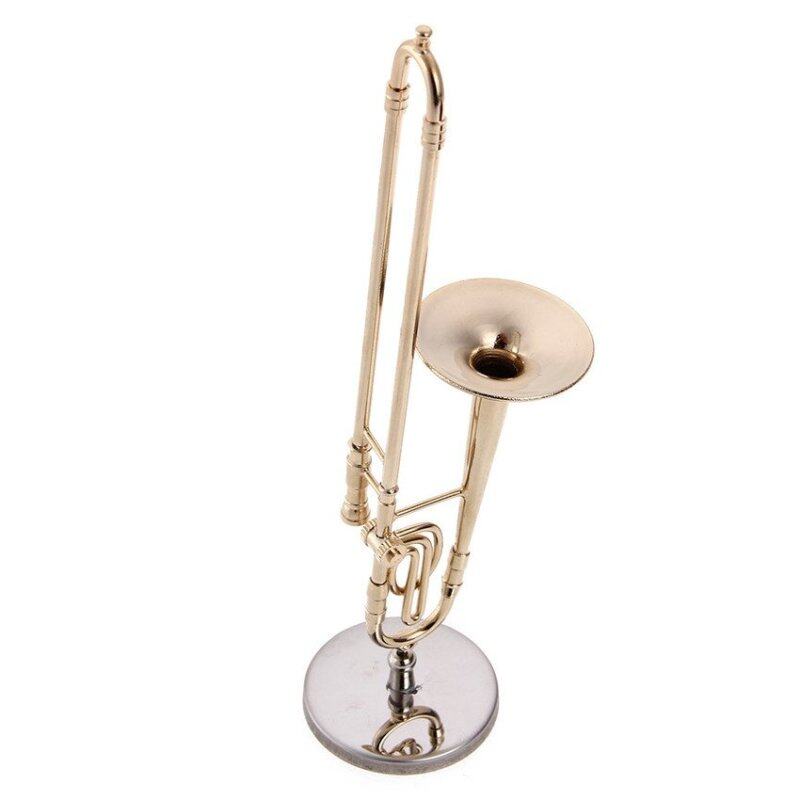 Leadingtrust Generic Hot Figure Toys 1/6 Model Gilded Trombone Mini Musical Instrument Leather Box Malaysia