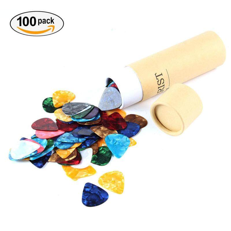 leegoal 100Pcs Guitar Picks 0.71mm Colorful Assorted Pearl Celluloid Guitar Pick For Guitar Bass With Storage Box Malaysia