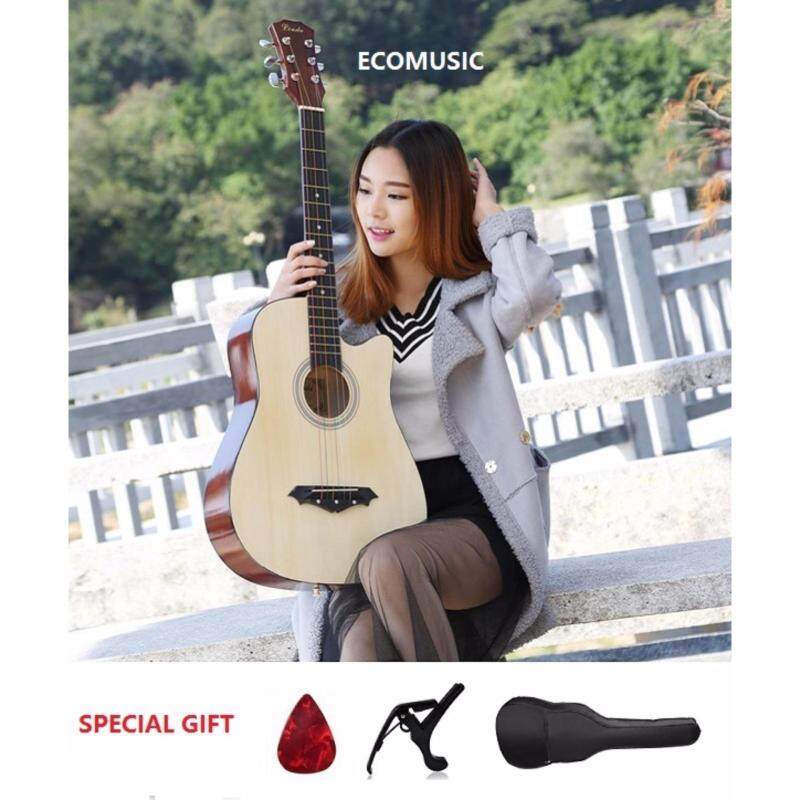 MEGA SALES JZL Acoustic Folk Cutaway Guitar 38 Inch FREE Guitar Bag+Capo Clamp+Pick Malaysia