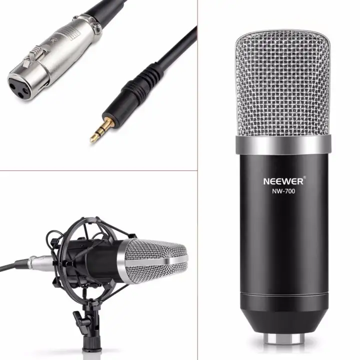 Neewer Nw 700 Professional Studio Broadcasting Recording Condenser Microphone Set Including 1 Nw 700 Condenser Microphone 1 Metal Microphone Shock Mount 1 Ball Type Anti Wind Foam Cap 1 Microphone Audio Cable Black Lazada Ph