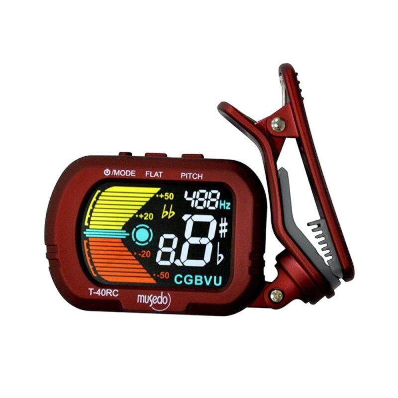 NEW Musedo | Portable Design Clip-on Tuner for Chromatic, Guitar, Bass,Violin, C Ukulele and D Ukulele, T-40RC (Red) Malaysia