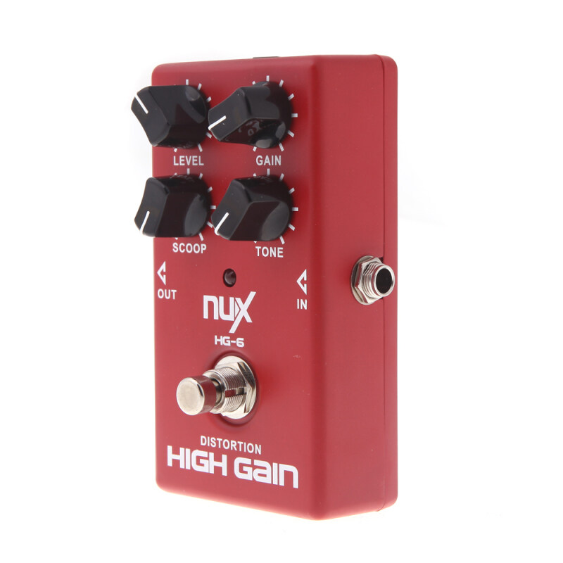NUX HG-6 Guitar Distortion High Gain Electric Effect Pedal True Bypass (Red) Outdoorfeee Malaysia