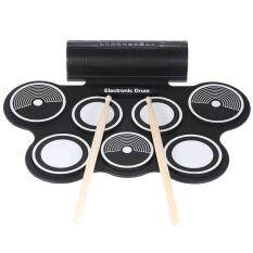 Portable Foldable Silicone Electronic Drum Pad Kit Digital USB Roll-up with Drumstick Foot Pedal 3.5mm Audio Cable
