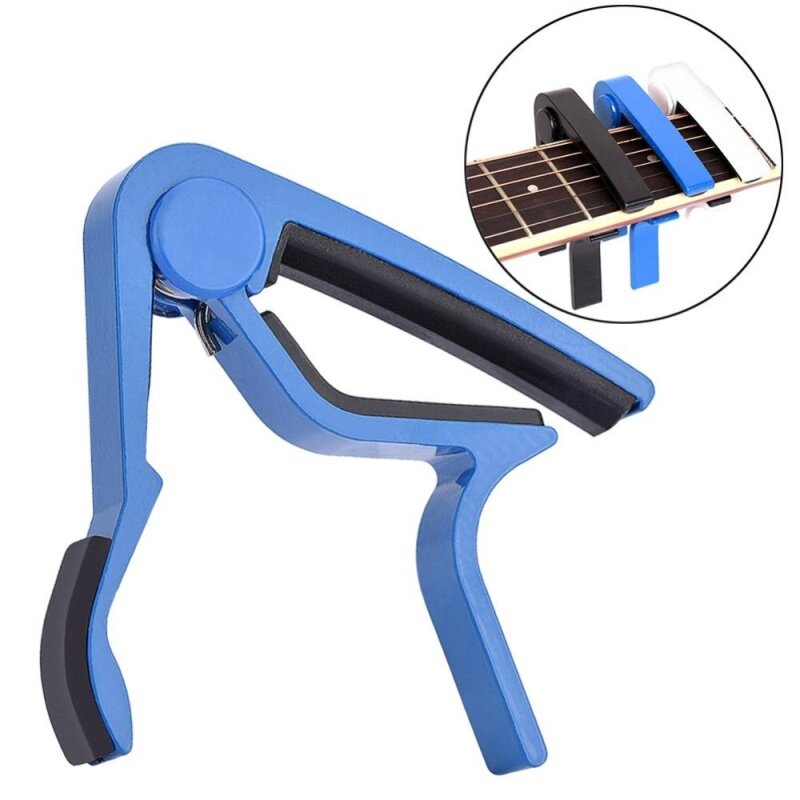 Portable Quick Change Tune Clamp Handheld Tuner Capo for Folk Guitar (Blue) Malaysia