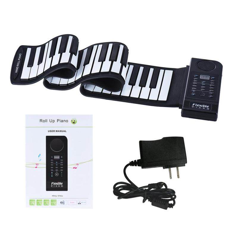 Portable Silicon 61 Keys Roll Up Piano Electronic MIDI Keyboard US PLUG BLACK Malaysia