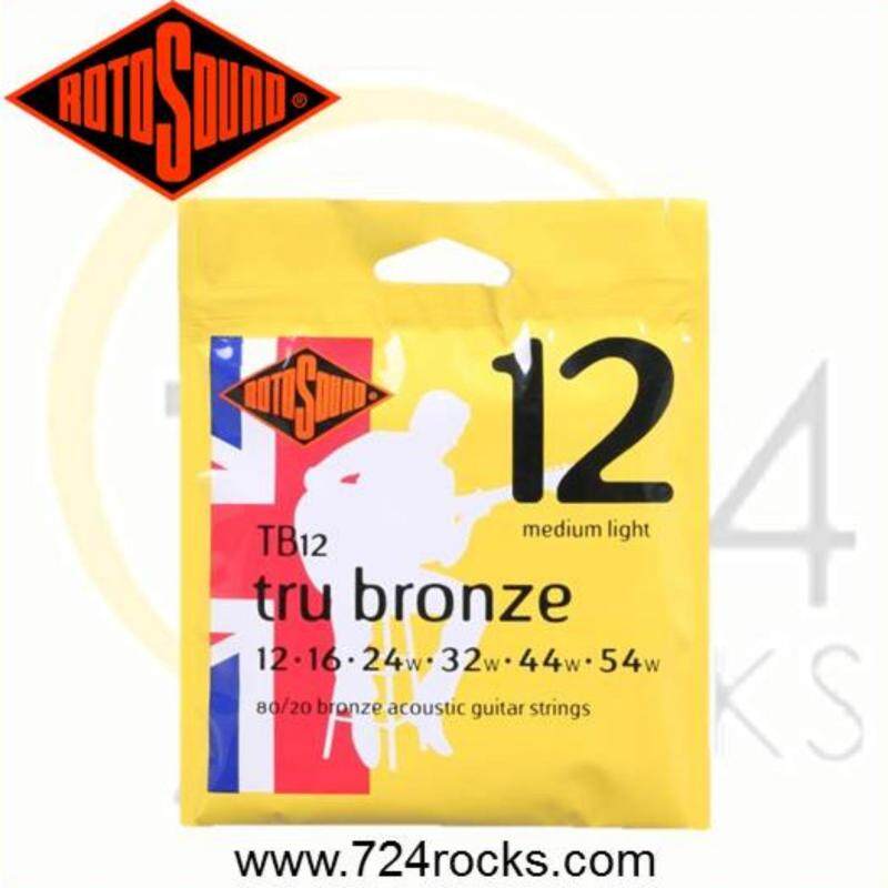 Rotosound TB12 Tru Bronze Acoustic Guitar Strings 12-54 Malaysia