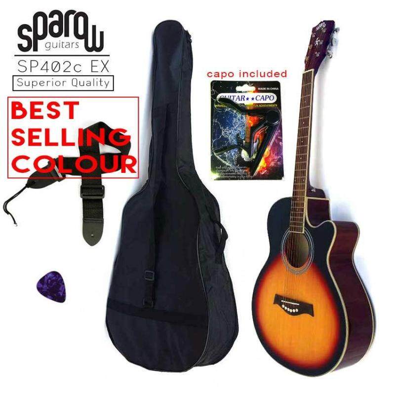 Sparow Acoustic 402c 40 Guitar Sunburst Colour (FOC 1 x Capo random Colour, Non-Padded Bag & 1xPick) Malaysia