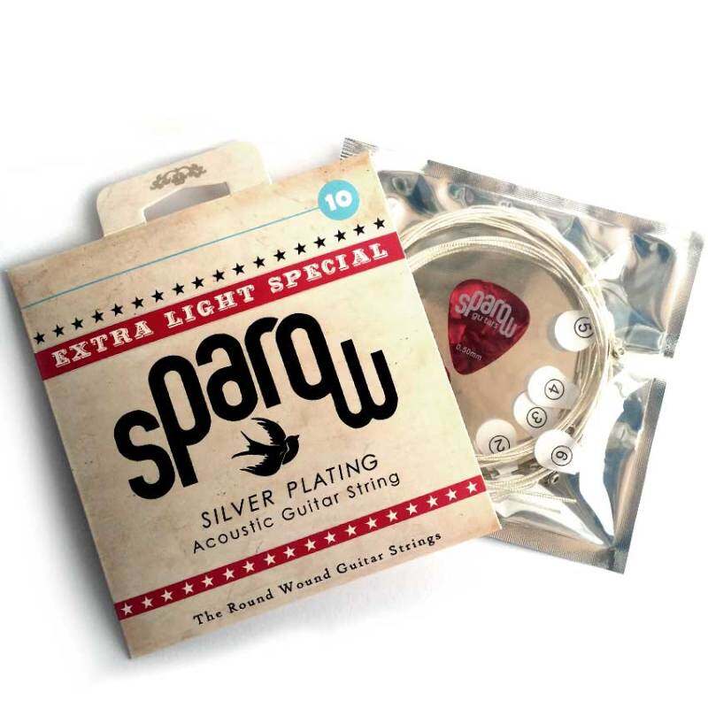 1 SET 6 pcs Acoustic Guitar String Sparow Free 1 pick ( 10 - 48 extra light ) Malaysia