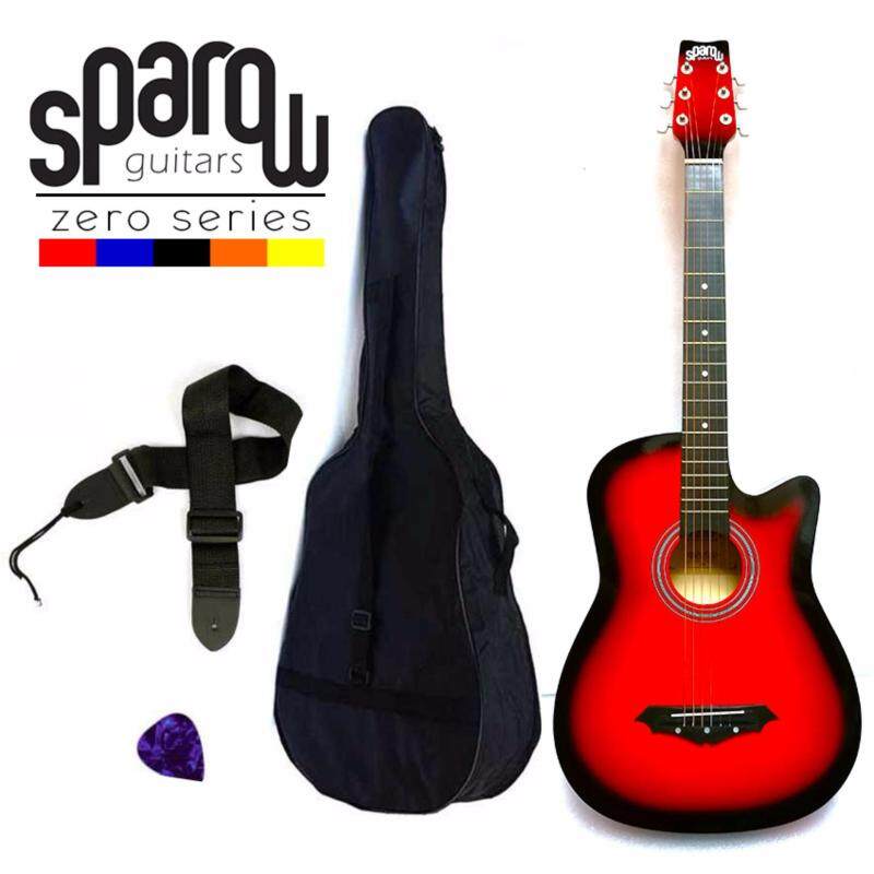 Sparow SPZero Beginners Acoustic Folk Cutaway Kapok Style Guitar 38 Inch (Redburst) Free Bag/Strap/Pick Malaysia