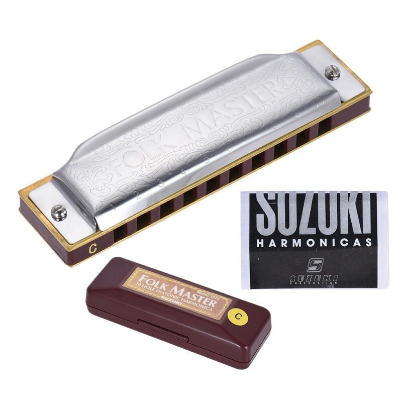 1072-C Folkmaster Standard 10-Hole Diatonic Harmonica Key of C 20 Tone for Beginner Student Outdoorfree Malaysia