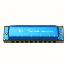 Swan Kèn Harmonica Cơ Thể Bằng Nhựa Nhiều Màu Laser 10 Lỗ 20 Vảy Màu Đỏ