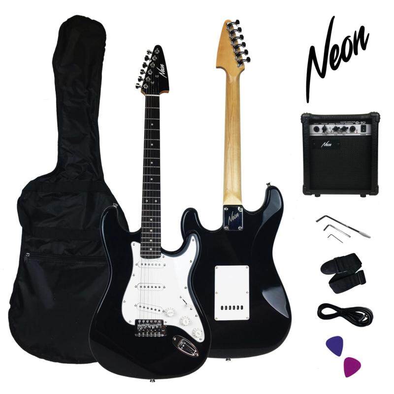 Taloha Neon Jumpstart Electric Guitar Package (Black) + 10W Guitar Amplifier + Full Set Accessories Malaysia
