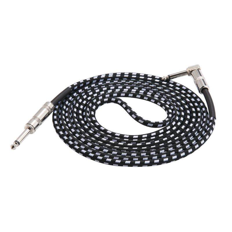 Teekeer Guitar Lead Cable 3m (10ft), 6.3mm (1/4) Braided Guitar Instrument Cable For Electric Guitar Bass Keyboard - Straight Jack To Angled Jack Tweed Cable Malaysia