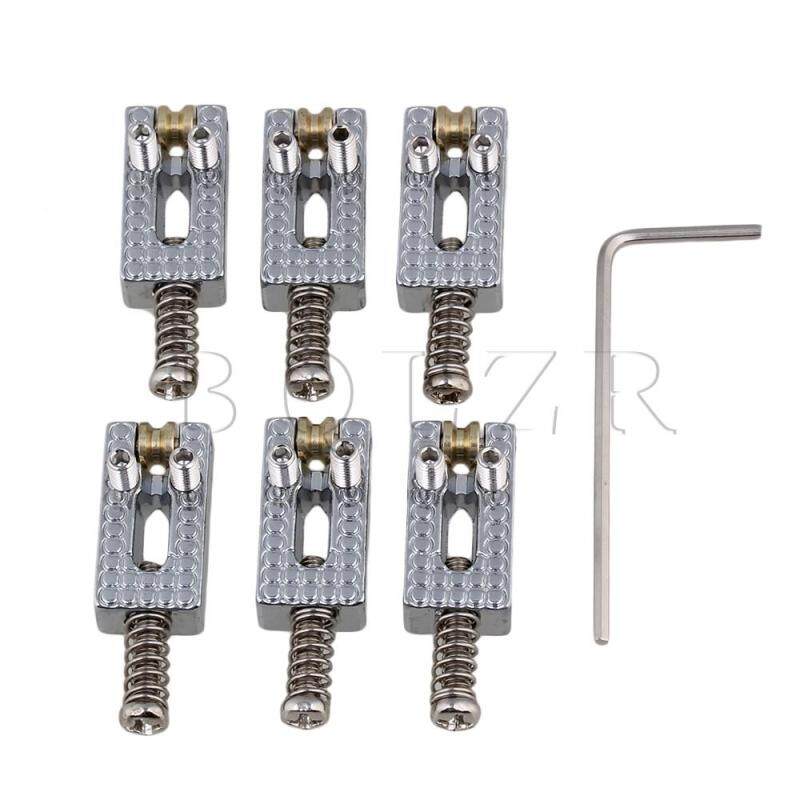 Tremolo Bridge Saddles with Ball for Electric Guitar Set of 6 Silver Malaysia