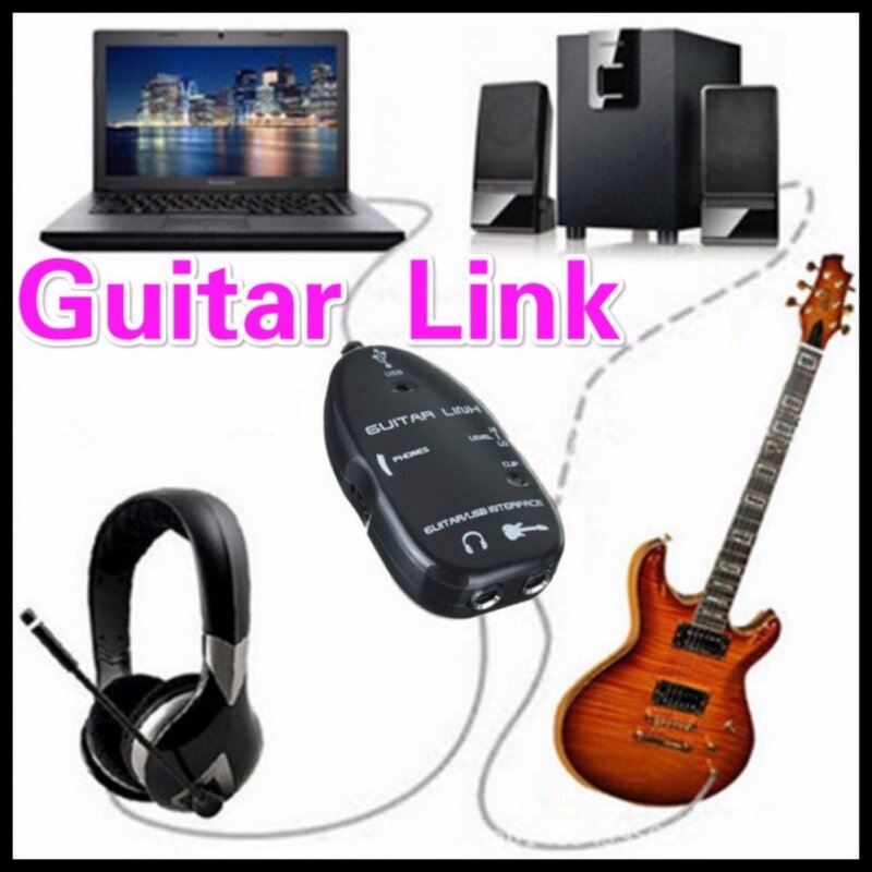 USB Interface Guitar Connector Electric Guitar Effect Link Cable Audio Wire Converter Transmitter Male Stereo Headphone Adapter Accessories Parts Bass for Effects Windows XP Mac OSX and Later Malaysia