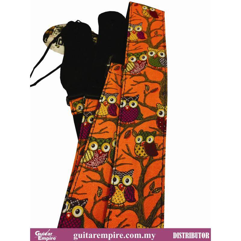 Vostok Guitar Strap Orange Owl Designed S086 -Suitable For Acoustic Guitar, Electric Guitar And Bass Guitar Malaysia