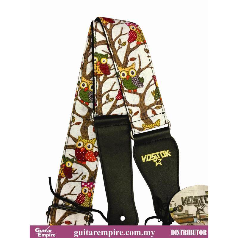 Vostok Guitar Strap White Owl Designed S086 -Suitable For Acoustic Guitar, Electric Guitar And Bass Guitar Malaysia