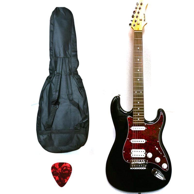 Warnell Electric Guitar Black S/S/H Rock with bag, strap and cable Malaysia