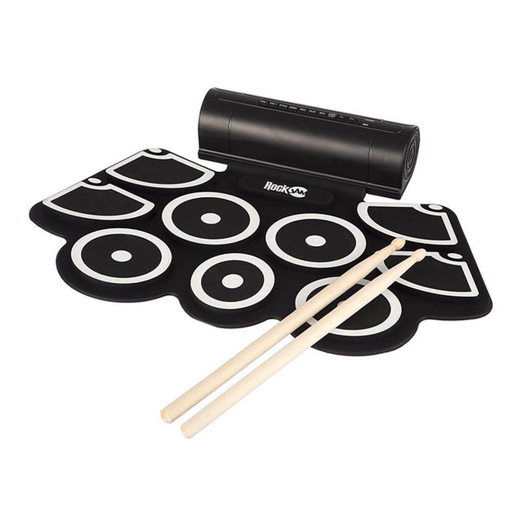 Xudzhe W760 Portable 9 Pad Drum Elektronik Practice Pad Silicone Roll Up Alat Musik untuk Anak-anak dan Begineer-Intl