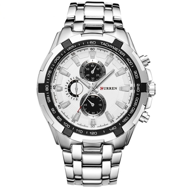 (100% Authentic) Curren Mens Stainless Steel Strap Watch 8023 (Japan Movement 7T35)(One size) Malaysia