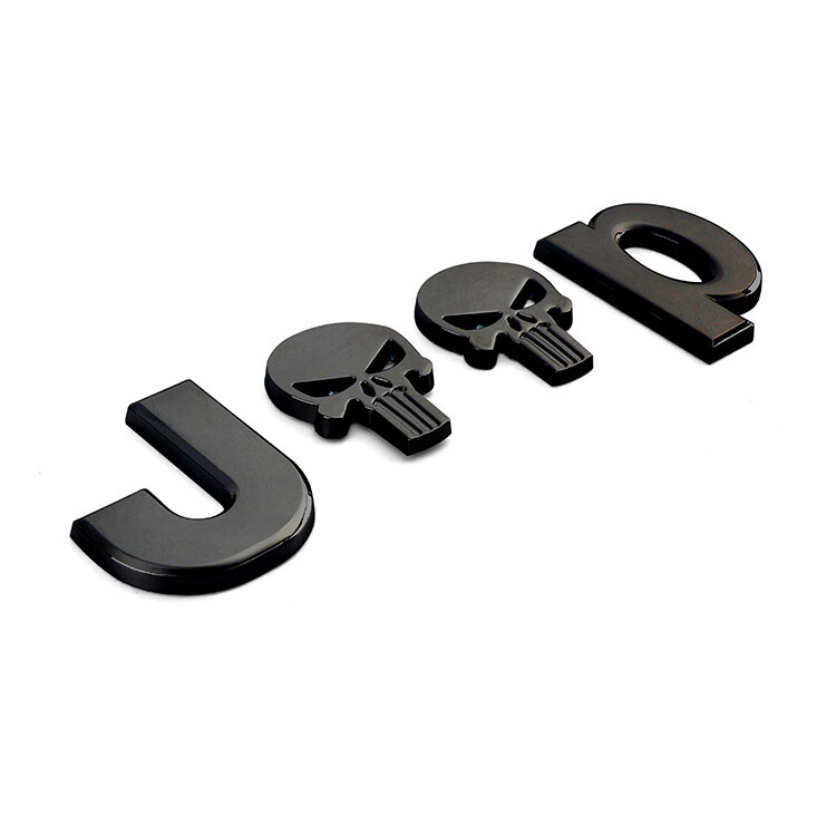 Car 3D Metal Stickers Skull Logo Emblem Badge Decoration Accessories For Jeep Wrangler Grand Cherokee Patriot Compass Renegade