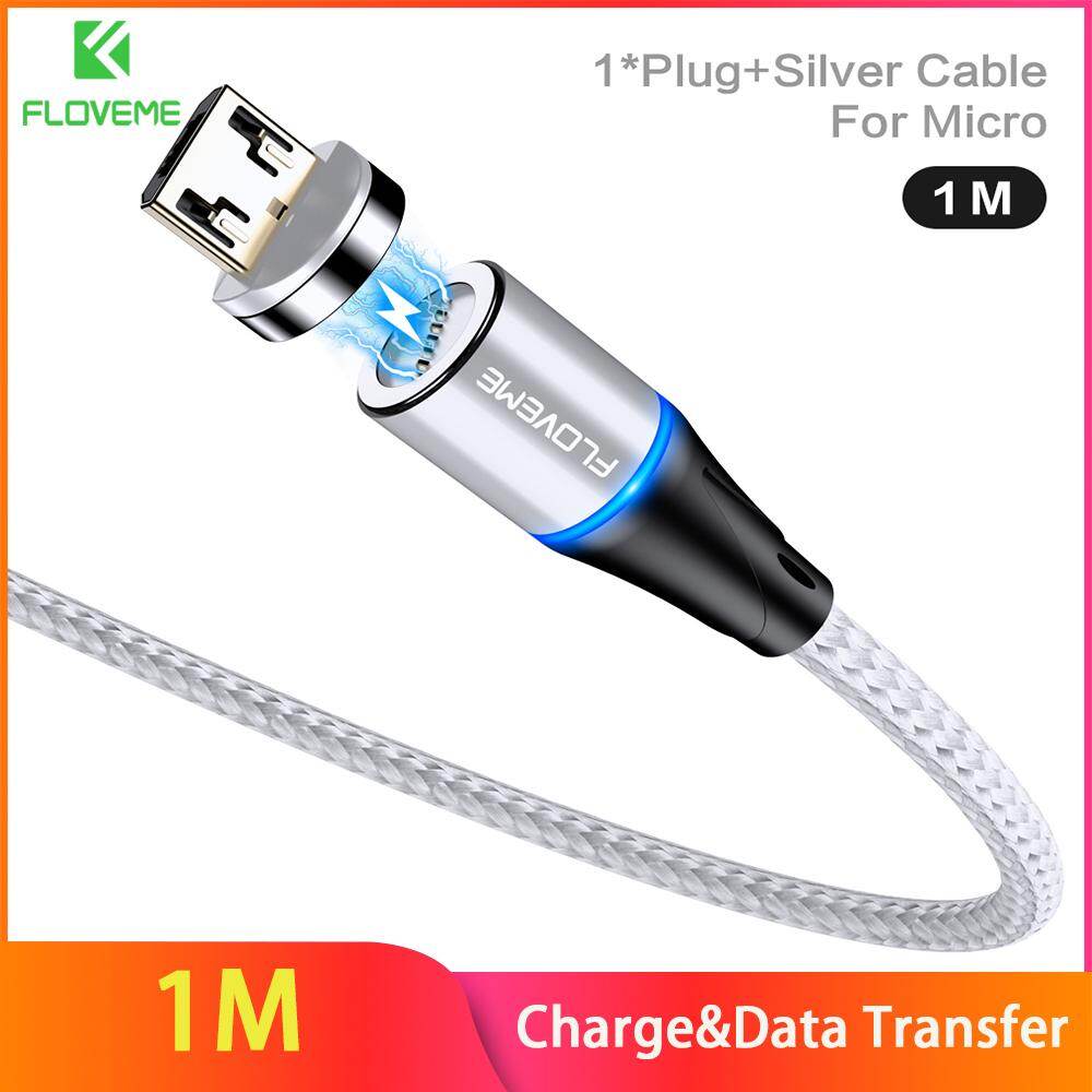 FLOVEME สไตล์ใหม่สาย 3A ไมโครชาร์จที่รวดเร็วสาย USB ประเภท C สายชาร์จแม่เหล็กสำหรับ iPhone Samsung Xiaomi Huawei OPPO VIVO 1M สายชาร์จ