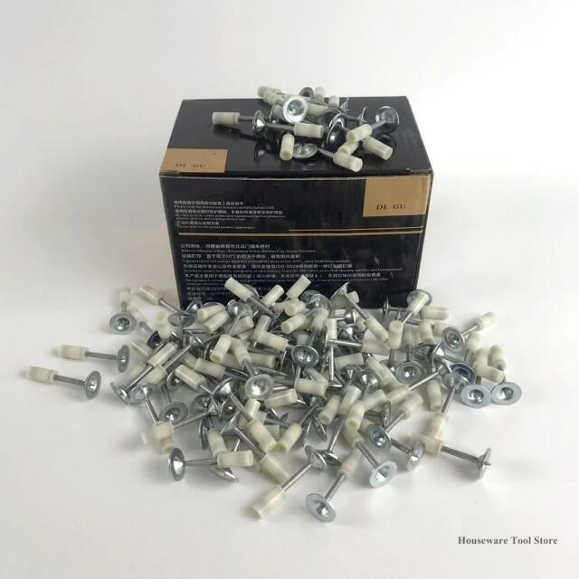 200/100/50PCS Nails Fits Manual Tufting Steel Rivet Tool Concrete Wall Anchor Wire Slotting Device Decoration Tool Parts