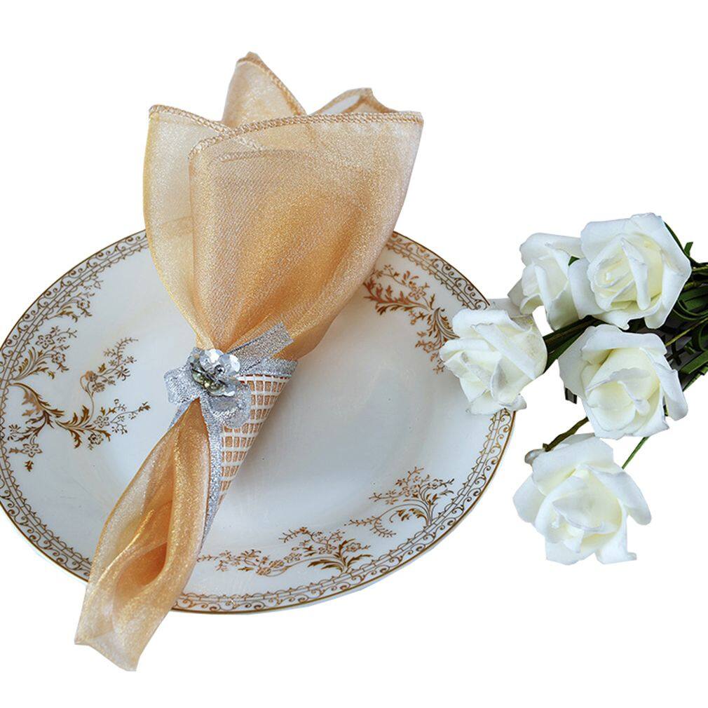 10xSquare Plain Napkin Handkerchief Banquet Party Luncheon Xmas Dinner #22