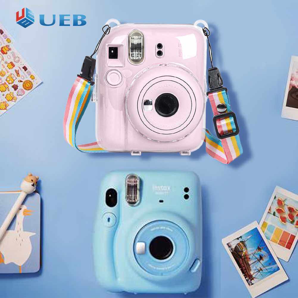 Mini Camera Bag PC Crystal Storage Case Transparent Protective Sleeve with Shoulder Strap for Fujifilm Instax Mini 12 for Camera Instax Mini12