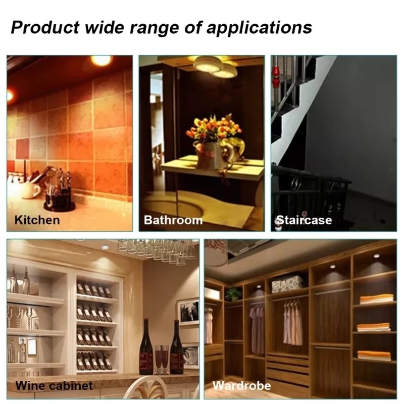 3 Chiếc Đèn LED COB Dưới Tủ Có Miếng Dán Dính Đèn Tường Không Dây Đèn Ngủ Tủ Ngăn Kéo Tủ Chén Phòng Ngủ Nhà Bếp
