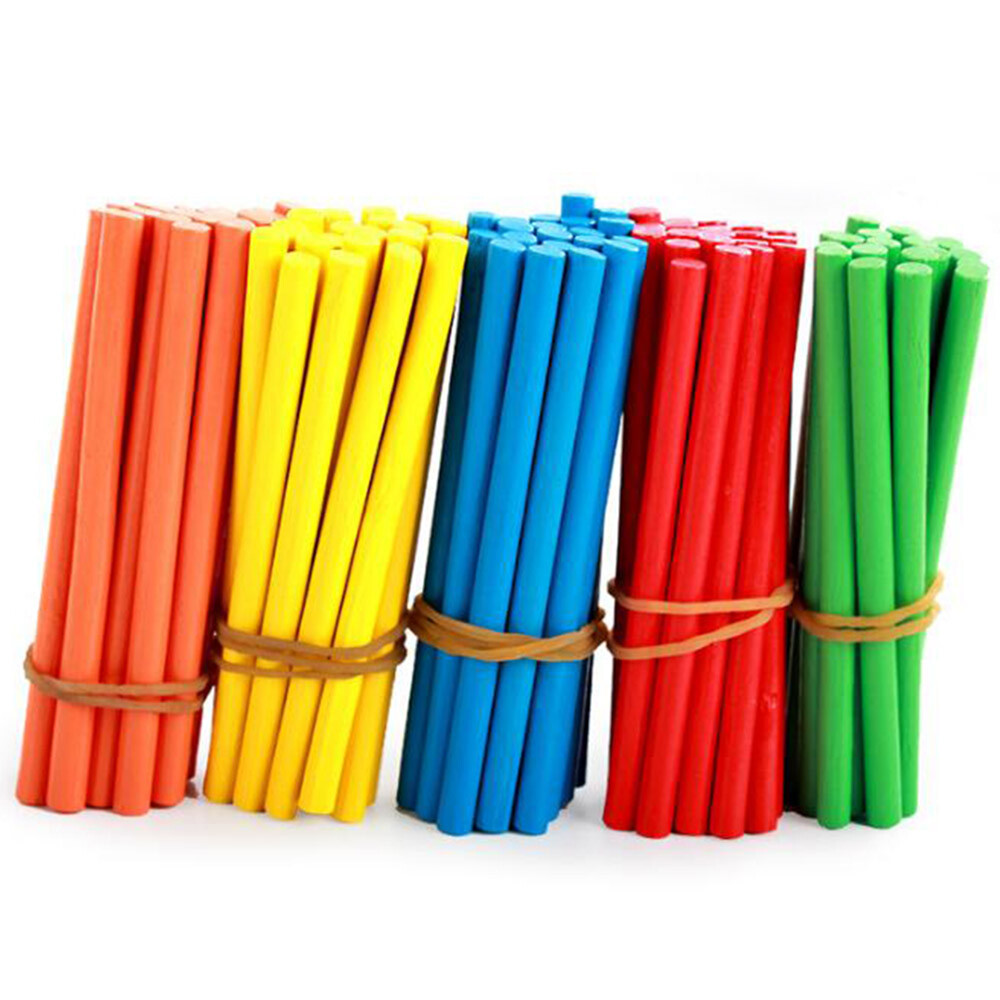 MMLUCK Teaching Resources Educational Supplies Colorful Early Learning for Children Math Learning Mathematics Teaching Aids Students Counting Rod Bamboo Counting Sticks Wooden Toys