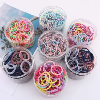 100pcs Thick Seamless Cotton Hair Bands Simply Hair Ties Ponytail