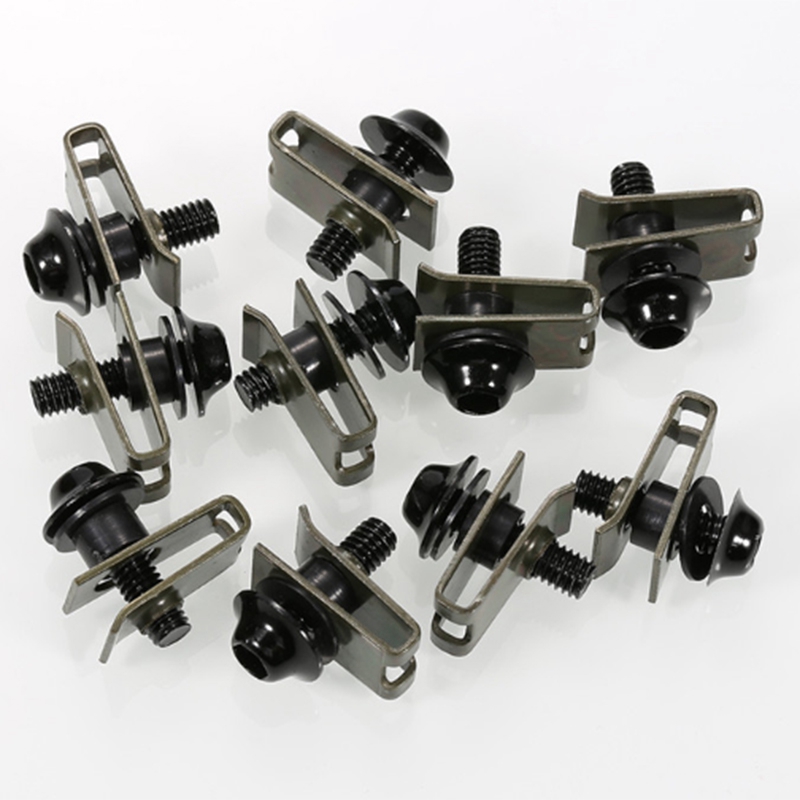 Yosoo 5 * 16mm Fairing Body Work Bolts Screw With Spring Fastener Clip Speed Nuts For Car Motorcycle, Pack Of 10 (Gold/Silver/Red/Black) (Colore : Nero - 4
