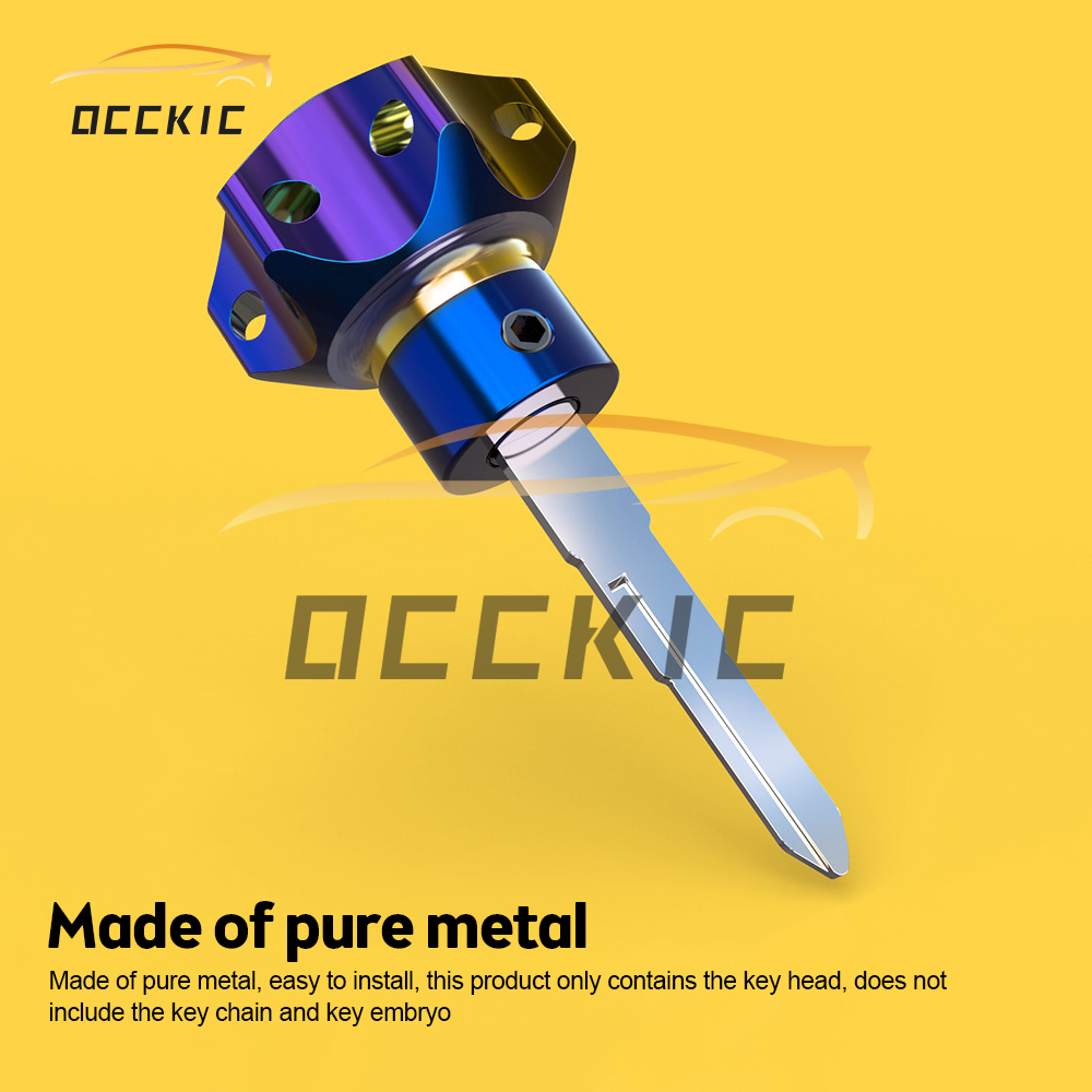 🚙Occkic Đầu Chìa Khóa Bằng Titan CNC Kèm Xích Đầu Chìa Khóa Xe Máy Bị Cháy Sửa Đổi CNC Thông Thường