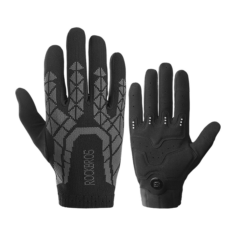 ROCKBROS Bike Gloves Knitting Breathable Elastic SBR Shock-absorption Comfortable Ultralight Anti-slip Touch Screen Road Bike MTB Electric Bicycle Gloves Cycling Equipment