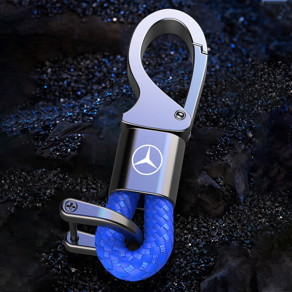 Cho m E r C E D E S Xe Hơi Kim loại móc khóa da thời trang keyholder