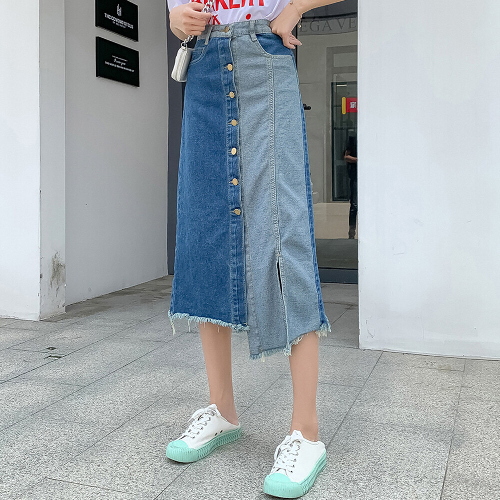Patchwork Denim Skirt - Best Price in 