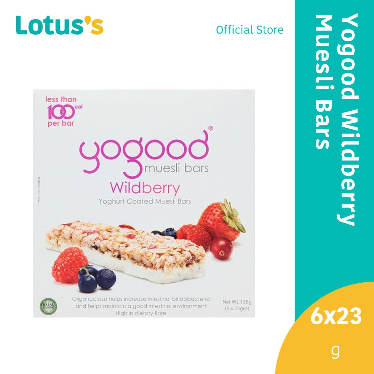 Yogood Wildberry Muesli Bars 6 x 23g Lazada