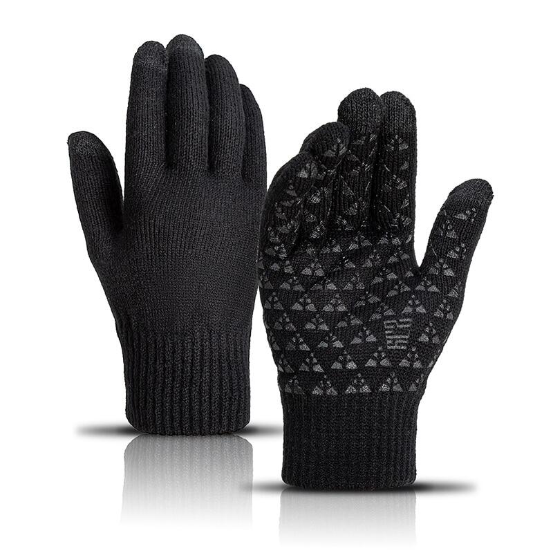 Winter Men's Knitted Gloves Touch Screen Non-slip Rubber High Quality Male Mittens