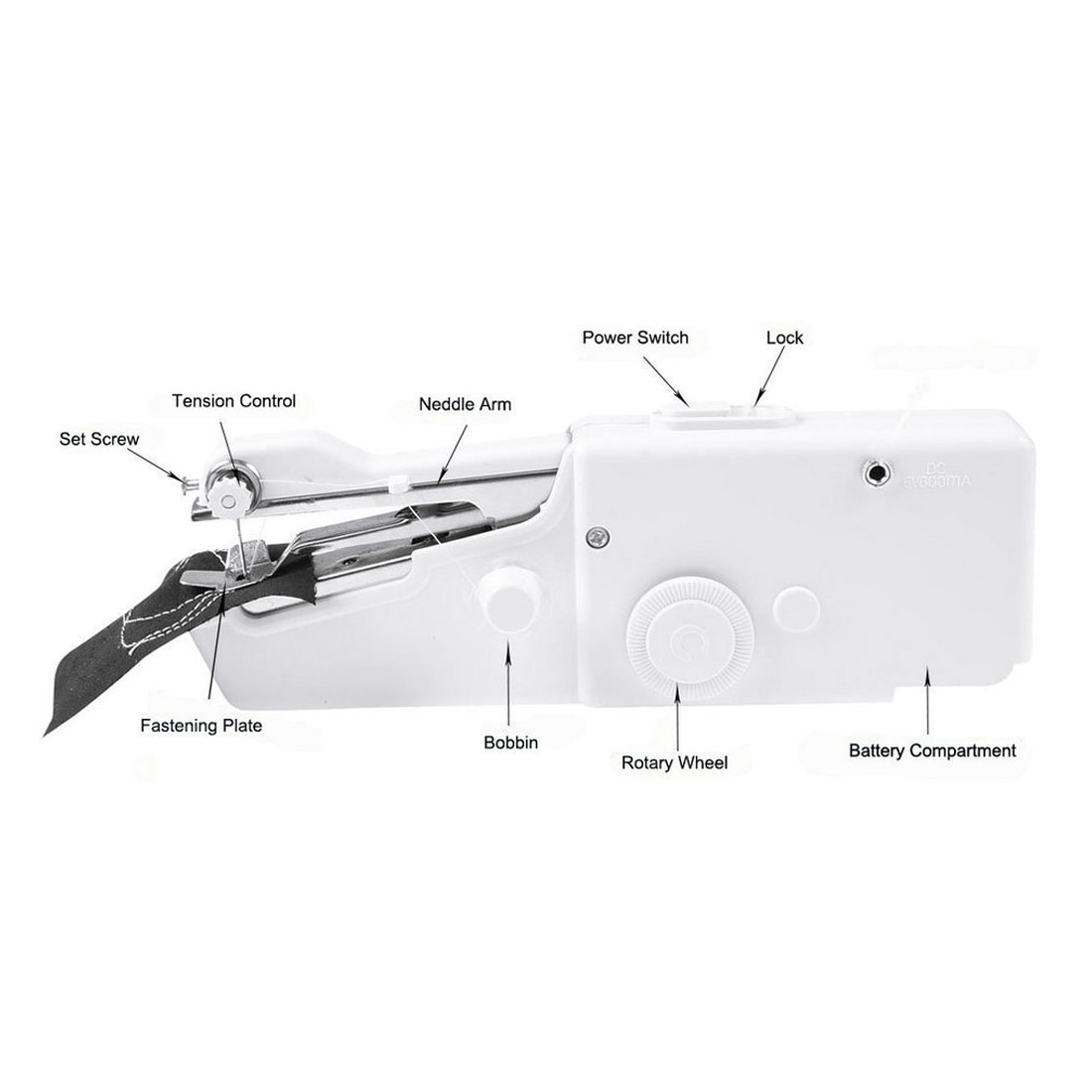 1pc Mini Portable Handheld Sewing Machines Stitch Sew Needlework Cordless Clothes Fabrics Electric Sewing Machine Stitch Set