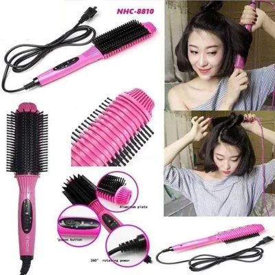 READY STOCK nova NHC-8810 iron curling hair styling curly hair comb straightener iron brush kerintingkan rambut curler hair curler