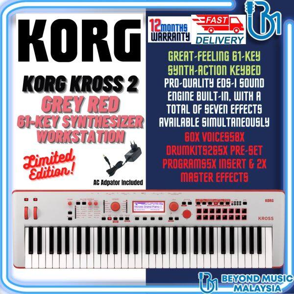 Korg KROSS 2-61 (Grey/Red) Mobile Synthesizer Workstation (Kross 2/Kross 2 61/Kross-2 61) Malaysia